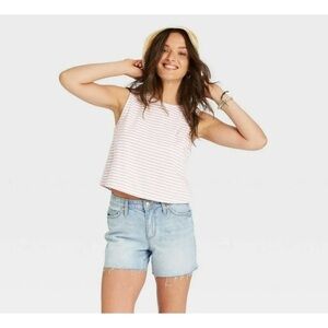 Universal Threads Womens Curvy Vintage Midi Shorts Blue Jean Denim Cut Off 12/31